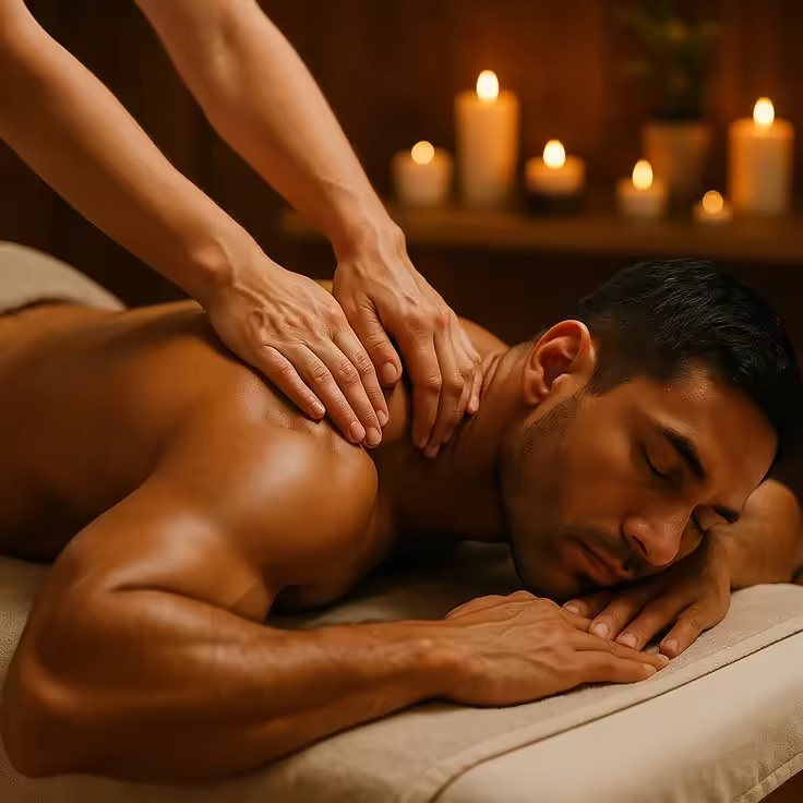 Cabina privada de masajes en Diamond Spa con camilla preparada y ambiente acogedor