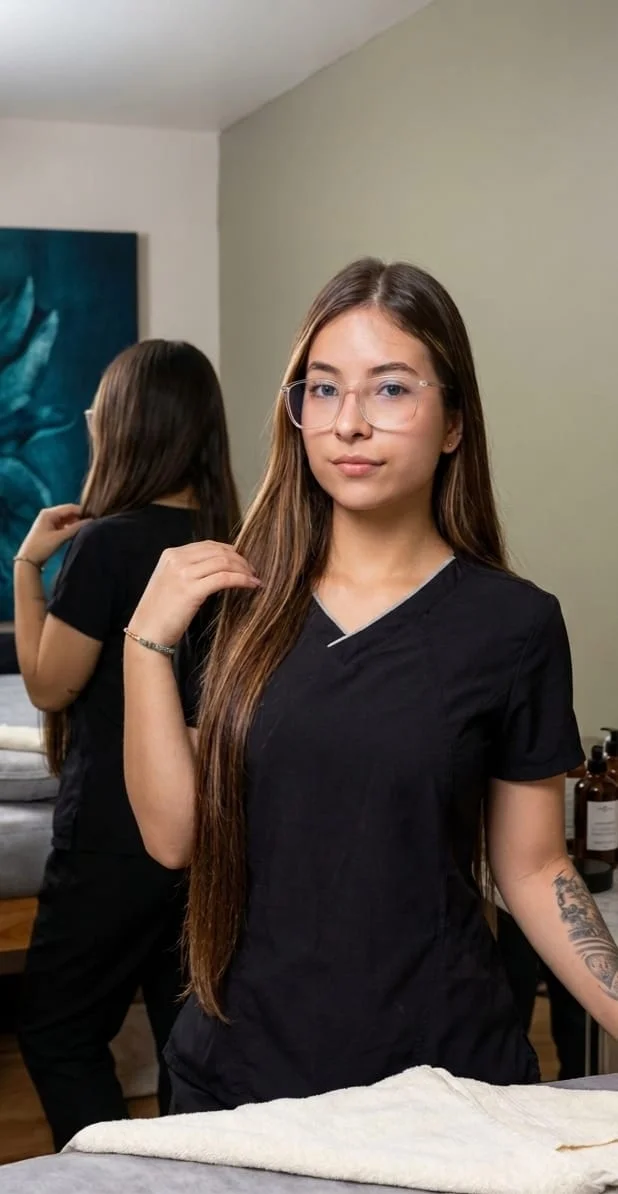 Portrait of Juliana, certified cosmetologist & massage therapist from the Diamond Spa team